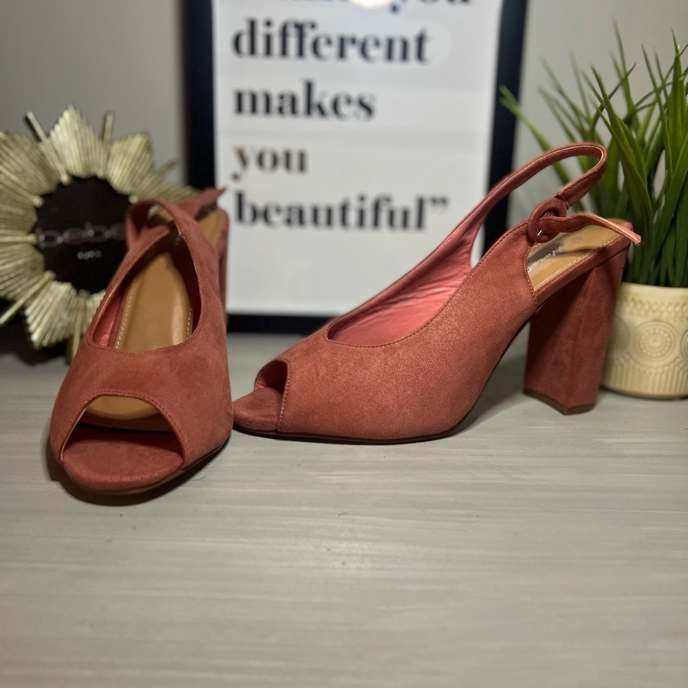 Coral Slingback Heels